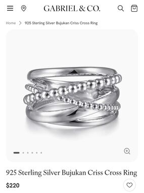 Gabriel & Co. Bujukan Criss Cross Ring Size 6